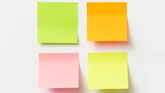 Sticky Notes — School Supplies vocabulary in English