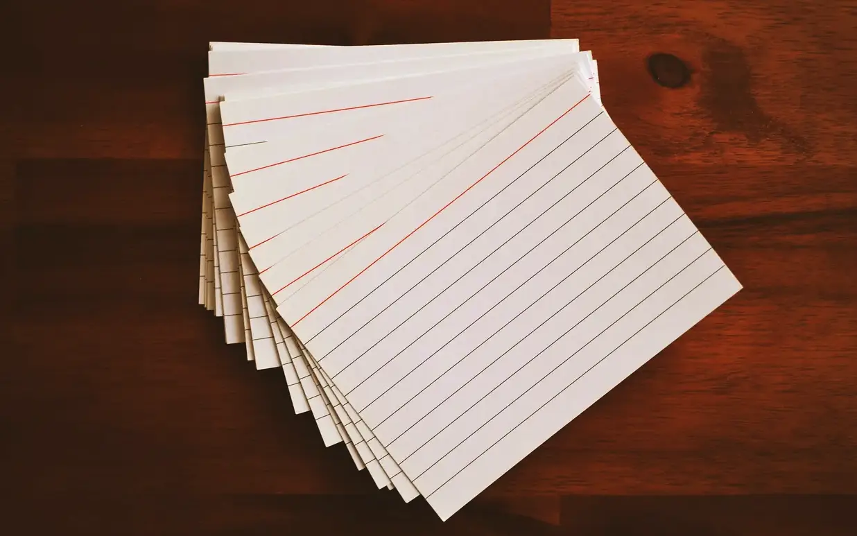 Index Card — School Supplies vocabulary in English